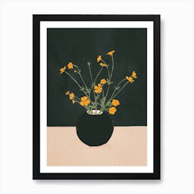 Blooming Wildflowers Yellow Art Print