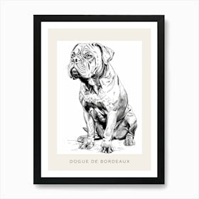 Dogue De Bordeaux Line Sketch 3 Poster Art Print