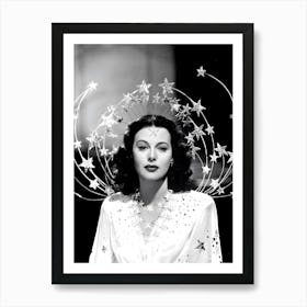 Hedy Lamarr Black And White Vintage Fashion Ziegfeld Girl Old Hollywood Art Print