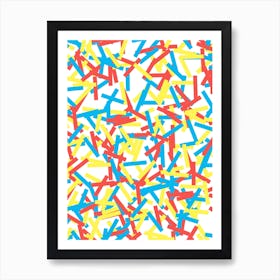 Confetti Party Red Yellow Blue Art Print