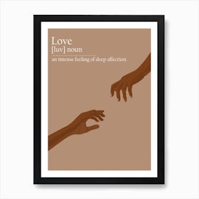 Black Hands Love definition 5 Art Print