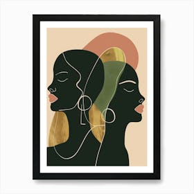 Portrait Of Two Black Women Art Print