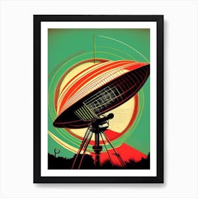 Radio Telescope Vintage Sketch Space Art Print