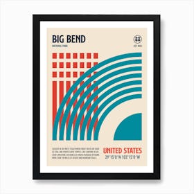 Big Bend National Park Retro Travel Print Art Print