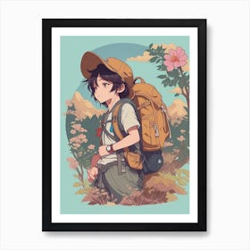 Default A Detailed Illustration Of A Hiker Wearing A Backpack 1 0a3af182 2a84 45a0 B233 122a6ad50151 1 Art Print