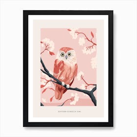 Minimalist Eastern Screech Owl Bird Poster Art Print