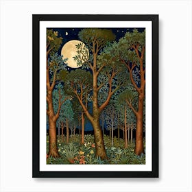 William Morris Moonlight In The Forest 53 Art Print