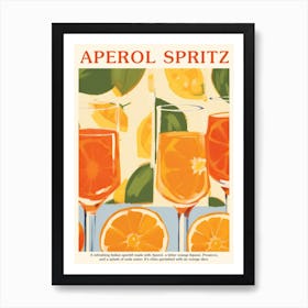 Aperol Spritz Aperitivo Pattern Cocktail Poster Kitchen Art Art Print