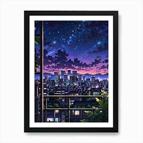 Night Sky Anime aesthetic 20 Art Print