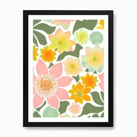 Lotus Pastel Floral 3 Flower Art Print