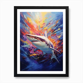  A Silky Shark Vibrant Paint Splash 2 Art Print