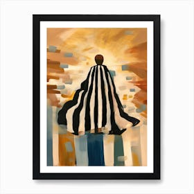 Black And White Dress Woman Painting Abstract 4 Art Print