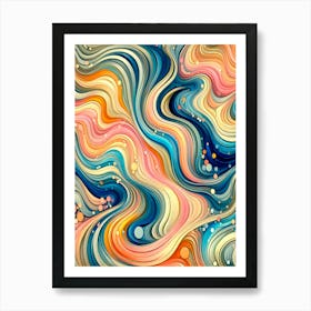 Abstract Wavy Pattern Art Print