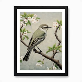 Ohara Koson Inspired Bird Painting Mockingbird 1 Art Print