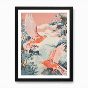 Vintage Japanese Inspired Bird Print Grouse 2 Art Print