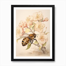 Storybook Animal Watercolour Honey Bee 2 Art Print