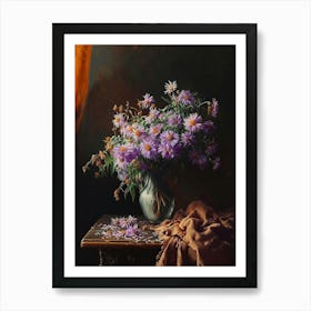 Baroque Floral Still Life Asters 2 Art Print