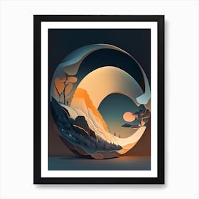 Lunar Comic Space Space Art Print