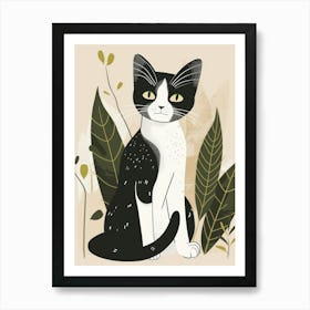 Black And White Cat 14 Art Print