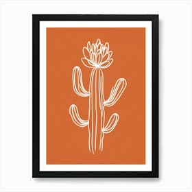 Cactus Line Drawing Echinocereus Cactus 3 Art Print