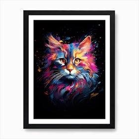 Cute Cat painted style Pop Art Art Print