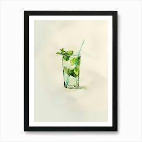 Minimalist Cocktail Mojito Art Print