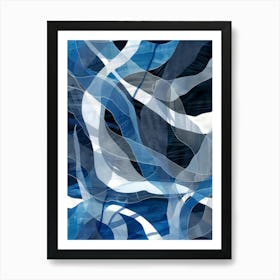 Abstract Blue And White Painting Art Print