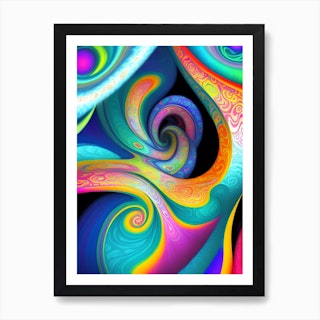 Spiral Art. nfinity Incarnate: Colorful Spirals in the Psychedelic Abyss.  RAinbow Psychedelic Spiral. Art Print