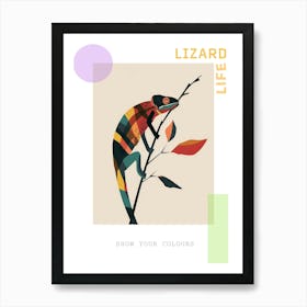 Minimalist Abstract Chameleon Poster Art Print
