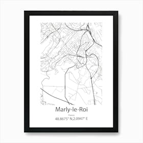 Marly Le Roi,France Minimalist Map Art Print