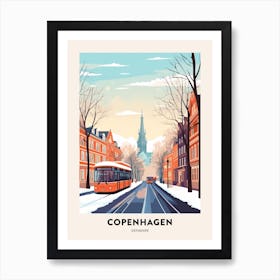 Vintage Winter Travel Poster Copenhagen Denmark 1 Art Print