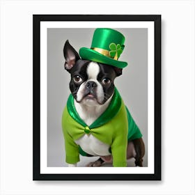 St Patrick'S Day Boston Terrier 5 Art Print