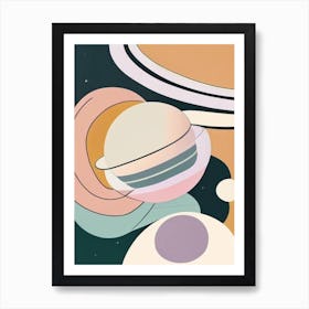 Saturn Musted Pastels Space Art Print