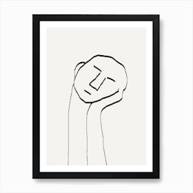 Minimalistic Line Abstract Face Line Drawing Art Print