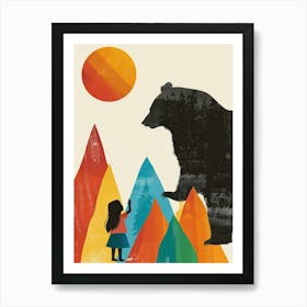 Bear And The Girl Art Print