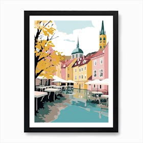 Turku, Finland, Flat Pastels Tones Illustration 2 Affiche