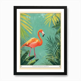 Greater Flamingo Yucatan Peninsula Mexico Tropical Illustration 4 Poster Art Print