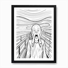 Line Art Inspired By The Scream 4 Art Print