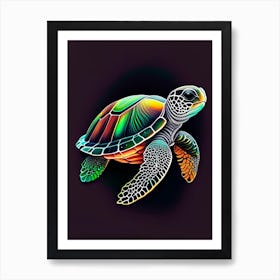 Olive Ridley Sea Turtle (Lepidochelys Olivacea), Sea Turtle Tattoo 1 Art Print