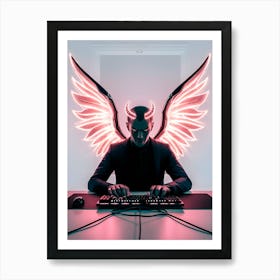 Devil On Computer Art Print