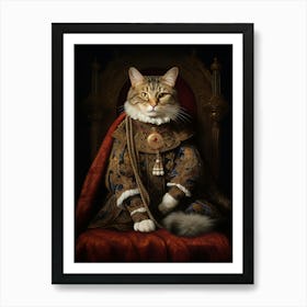 Cat In Royal Clothes 1 Art Print