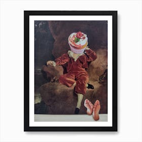 Living Room Wall Art, Boy With Hair In A Bun, Funny Art Print