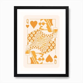 Queen Of Hearts - Golden DuoTone Champaign Floral Art Print