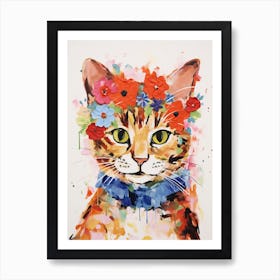 Laperm Cat With A Flower Crown Painting Matisse Style 3 Art Print