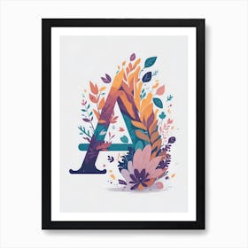 Colorful Letter A Illustration 50 Art Print