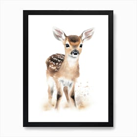 Baby Deer Watercolour Nursery 12 Art Print