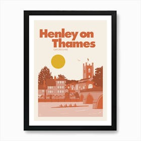 Henley On Thames, Oxfordshire (Orange) Art Print