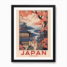 Yufuin Onsen, Visit Japan Vintage Travel Art 3 Art Print