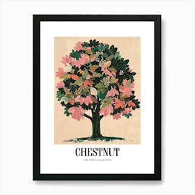 Chestnut Tree Colourful Illustration 2 Poster Art Print