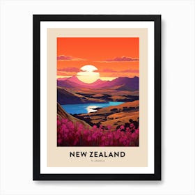 Te Araroa New Zealand 1 Vintage Hiking Travel Poster Art Print